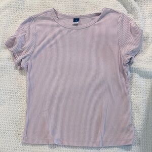 Old Navy Light Purple Ribbed Short Sleeve Tee